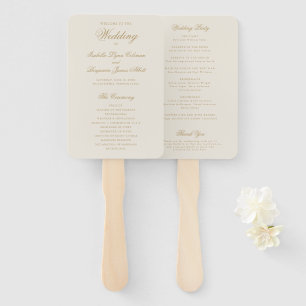 Traditional Ivory Formal Elegant Wedding Program Hand Fan