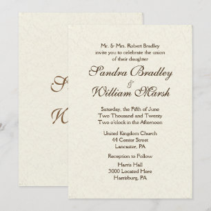 Traditional Ivory Wedding Invitation 5" x 7"
