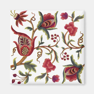 Traditional Jacobean Embroidery Pattern Magnet