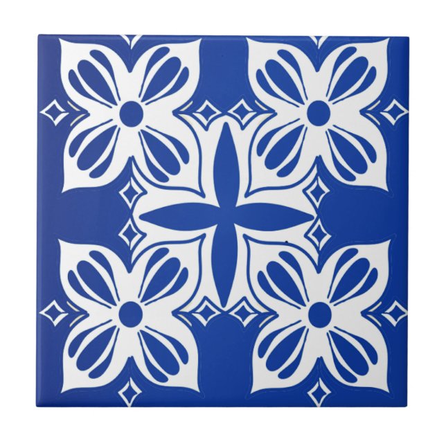 Traditional Jaipur Pattern Ceramic Tile (Front)