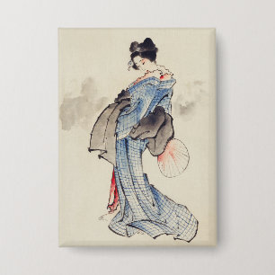 Traditional Japanese Art of Geisha in Kimono