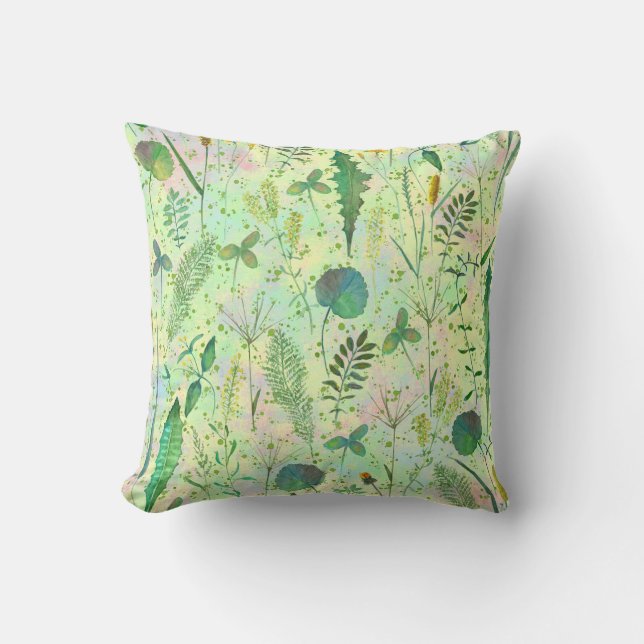 Traditional Japanese Cherry Blossoms Throw Pillow (Front)