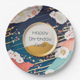 Traditional Japanese Colourful Design Personalized Paper Plate