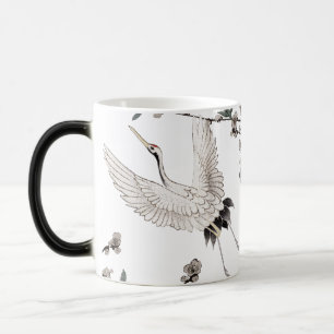 Traditional Japanese crane with plum blossom Magic Mug
