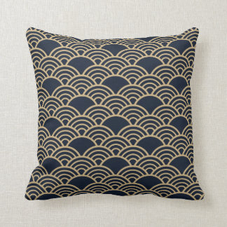Traditional Japanese design Fan or wave Throw Pillow