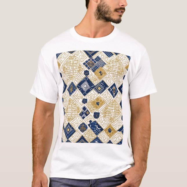 Traditional Japanese Geometric Pattern Design 0058 T-Shirt (Front)