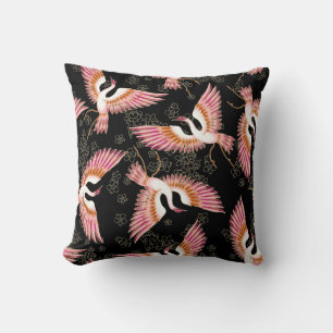 Traditional Japanese Kimono Motifs Pattern Throw Pillow
