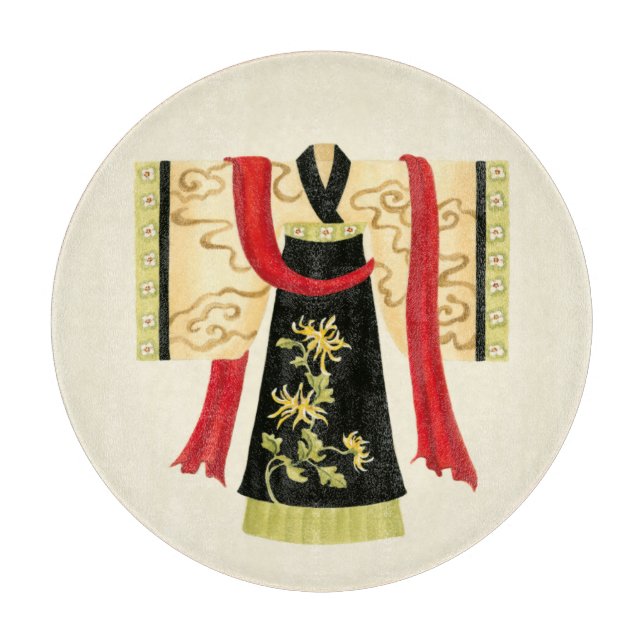 Traditional Japanese Kimono with Floral Print Cutting Board (Front)