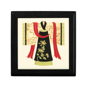Traditional Japanese Kimono with Floral Print Gift Box