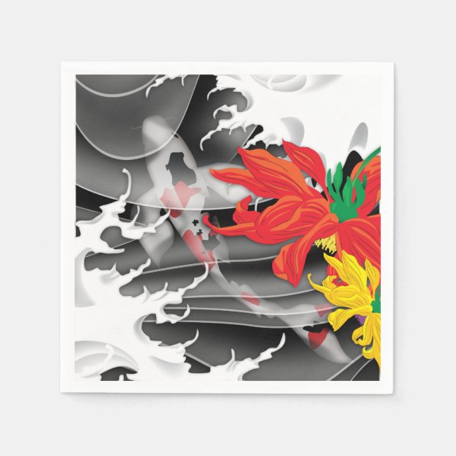 Traditional Japanese Koi under water Napkin (Front)