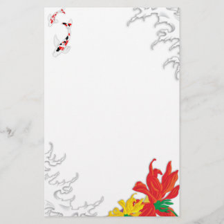 Traditional Japanese Koi under water Stationery