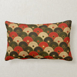 Traditional Japanese Lotus Pattern Lumbar Pillow