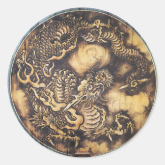 Traditional Japanese Oriental Dragon - 日本 - 鳴き龍 Classic Round Sticker