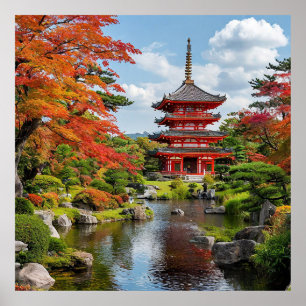 Traditional Japanese Pagoda Poster
