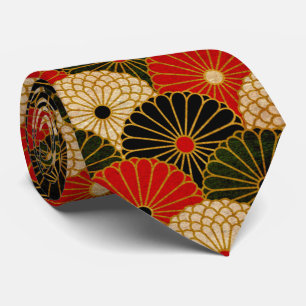 Traditional Japanese pattern mens tie