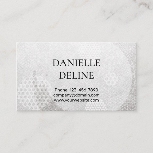 Traditional Japanese pattern Modern art silver Business Card (Front)