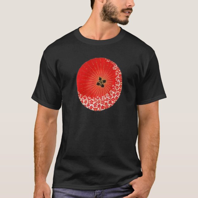 Traditional Japanese Patterns Cherry Blossoms Umbr T-Shirt (Front)