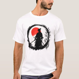 Traditional Japanese Sumi-e Samurai Warrior Art T-Shirt