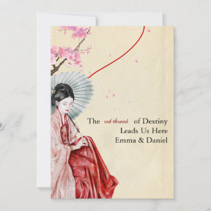 Traditional japanese themed wedding invitation