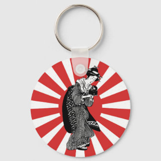 Traditional Japanese ukiyoe woman Keychain