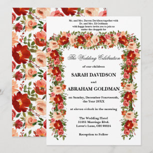 Traditional Jewish Wedding Invitations - Roses 