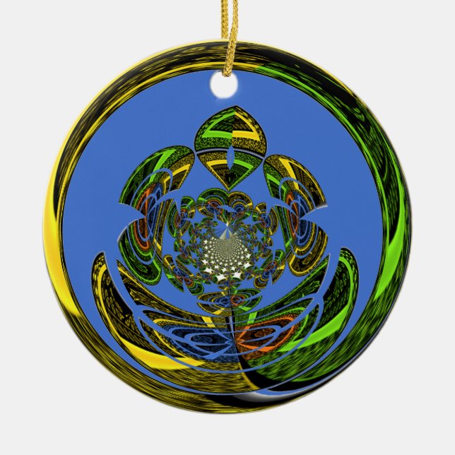Traditional Just Blue Ceramic Ornament (Front)