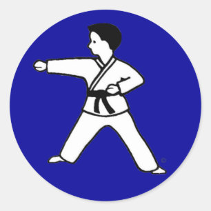 Traditional Karate Kid 3 on royal blue stickers