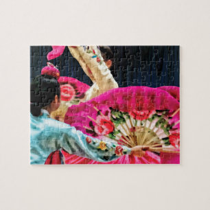 Traditional Korean Fan Dance Jigsaw Puzzle