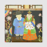 Traditional Korean Wedding: Unique Wedding Gift Magnet<br><div class="desc">Cute bride and groom dressed in traditional Korean wedding gowns. This would be a good gift for newlyweds!</div>