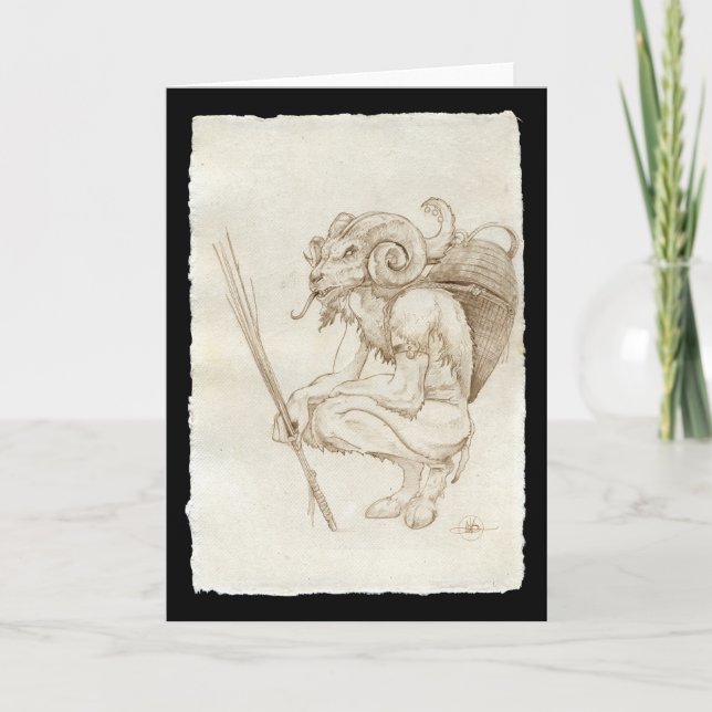 Traditional Krampus Greeting Card (Front)