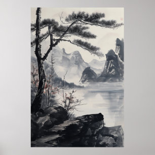 Traditional Landscape Ink Painting Poster - Nation
