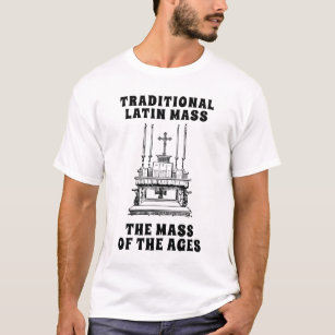 TRADITIONAL LATIN MASS CATHOLIC LINE ART T-Shirt