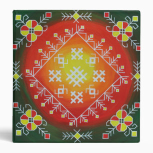 Traditional Latvian folk art with symbols painting Binder
