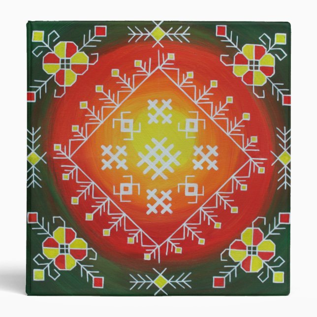 Traditional Latvian folk art with symbols painting Binder (Front)