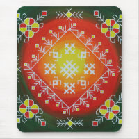Traditional Latvian folk art with symbols painting