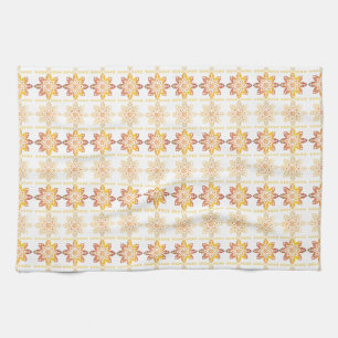 Traditional Latvian SUN sign geometric design VIII Kitchen Towel