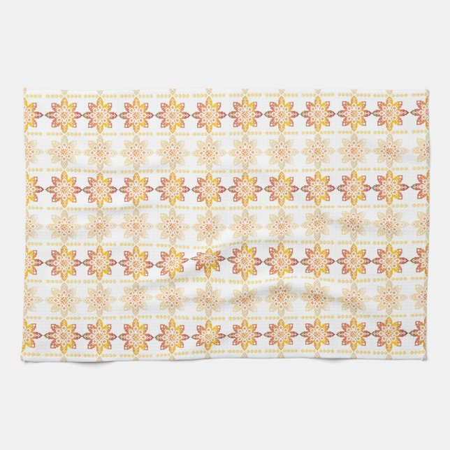Traditional Latvian SUN sign geometric design VIII Kitchen Towel (Horizontal)