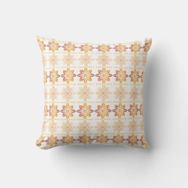 Traditional Latvian SUN sign geometric design VIII Throw Pillow (Front)