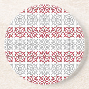 Traditional Latvian SUN sign geometric pattern I Coaster