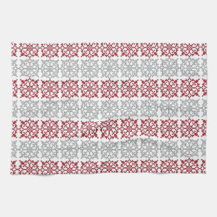 Traditional Latvian SUN sign geometric pattern I Kitchen Towel