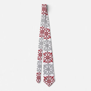 Traditional Latvian SUN sign geometric pattern I Tie