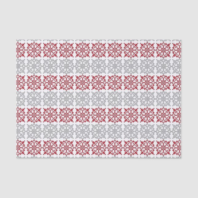 Traditional Latvian SUN sign geometric pattern I Tissue Paper (Front)