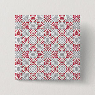 Traditional Latvian SUN sign geometric pattern III 2 Inch Square Button