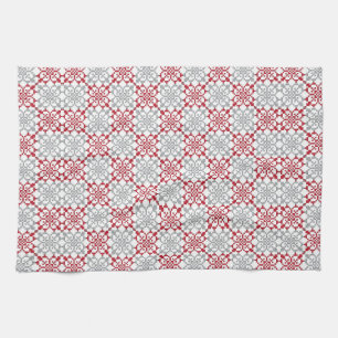 Traditional Latvian SUN sign geometric pattern III Kitchen Towel