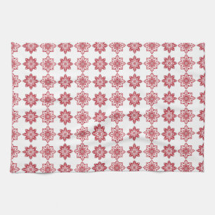 Traditional Latvian SUN sign geometric pattern IV Kitchen Towel