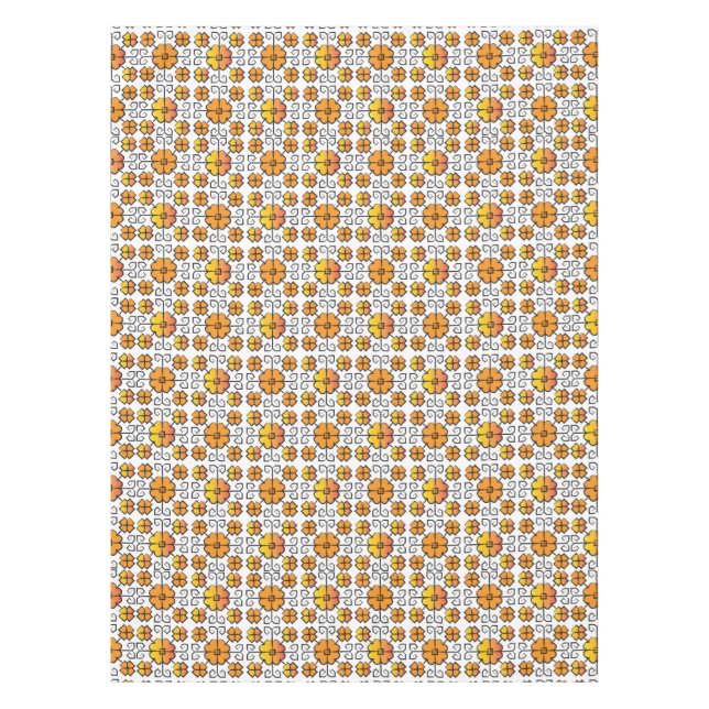Traditional Latvian SUN sign geometric pattern V Tablecloth (Front)
