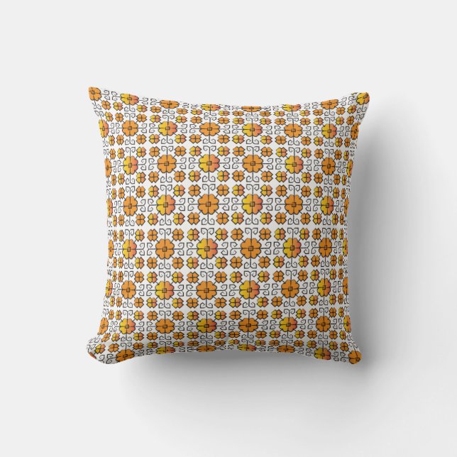 Traditional Latvian SUN sign geometric pattern V Throw Pillow (Front)