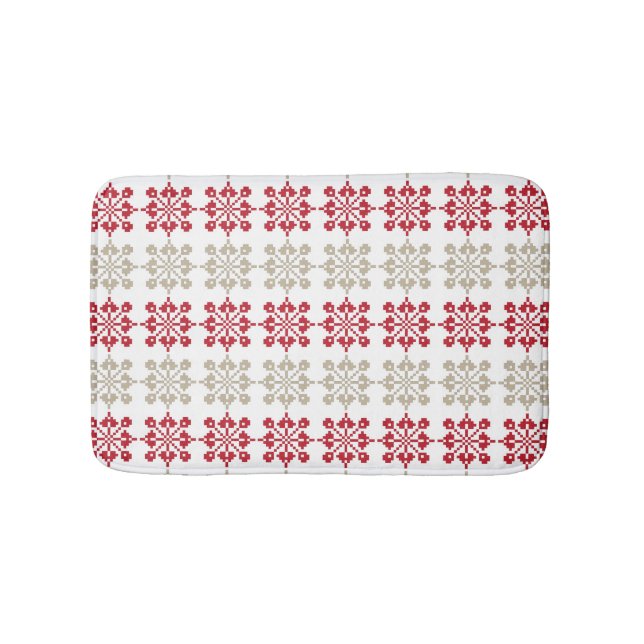 Traditional Latvian SUN sign geometric pattern VI Bath Mat (Front)