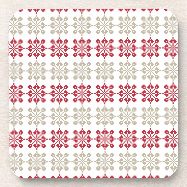 Traditional Latvian SUN sign geometric pattern VI Coaster (Front)