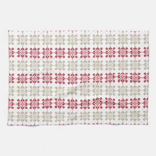 Traditional Latvian SUN sign geometric pattern VI Kitchen Towel